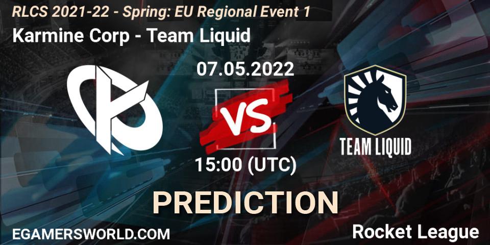 Karmine Corp vs Team Liquid: Betting TIp, Match Prediction. 07.05.2022 at 15:00. Rocket League, RLCS 2021-22 - Spring: EU Regional Event 1