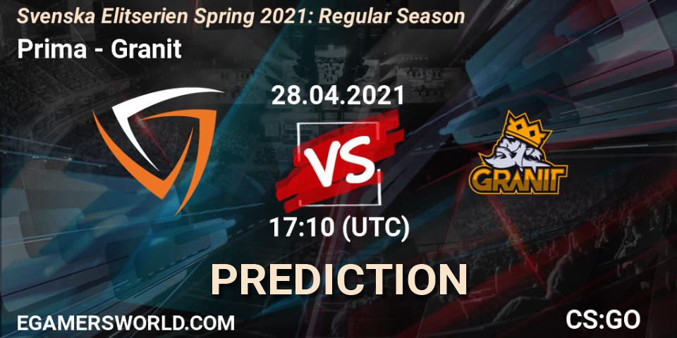 Prima vs Granit: Betting TIp, Match Prediction. 28.04.21. CS2 (CS:GO), Svenska Elitserien Spring 2021: Regular Season