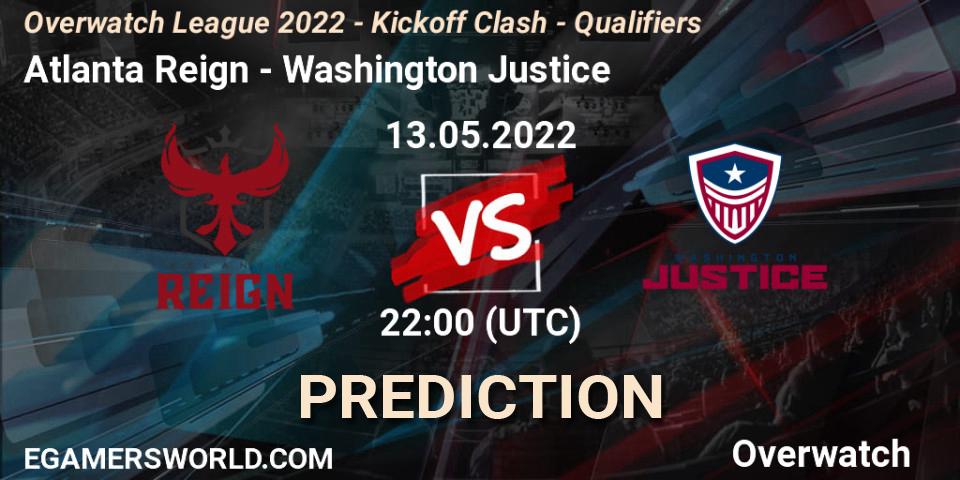 Atlanta Reign vs Washington Justice: Betting TIp, Match Prediction. 13.05.22. Overwatch, Overwatch League 2022 - Kickoff Clash - Qualifiers