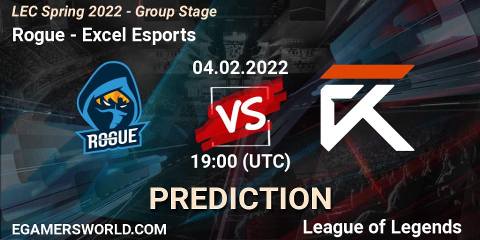 Rogue vs Excel Esports: Betting TIp, Match Prediction. 04.02.22. LoL, LEC Spring 2022 - Group Stage