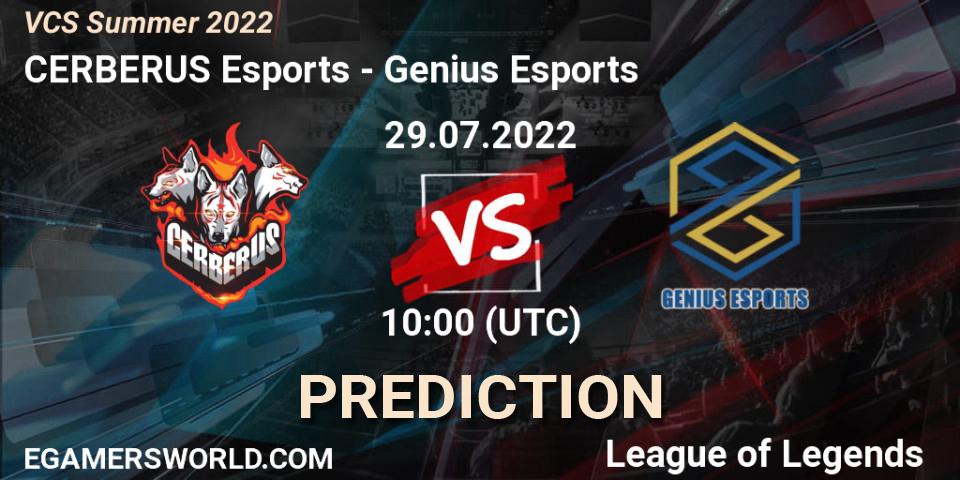 CERBERUS Esports vs Genius Esports: Betting TIp, Match Prediction. 29.07.22. LoL, VCS Summer 2022