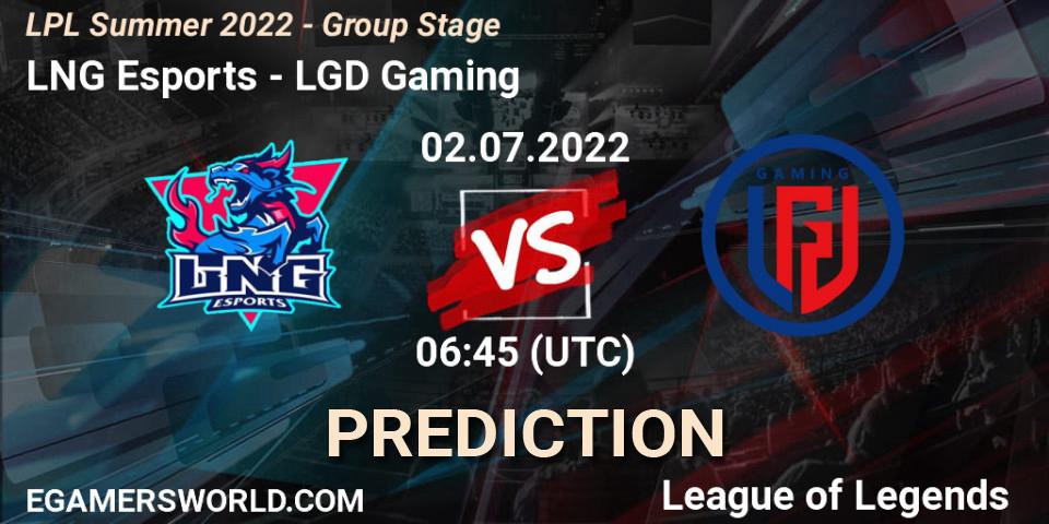 LNG Esports vs LGD Gaming: Betting TIp, Match Prediction. 02.07.22. LoL, LPL Summer 2022 - Group Stage