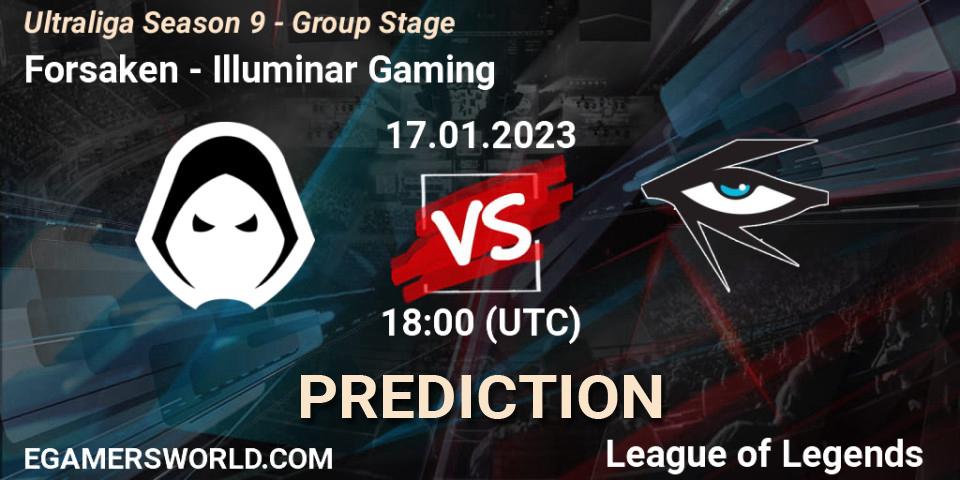 Forsaken vs Illuminar Gaming: Betting TIp, Match Prediction. 17.01.2023 at 18:00. LoL, Ultraliga Season 9 - Group Stage