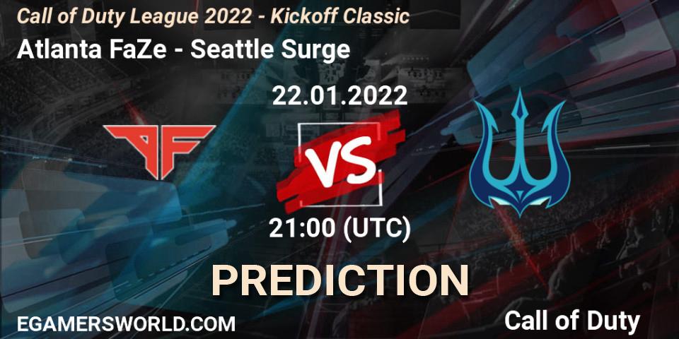 Atlanta FaZe vs Seattle Surge: Betting TIp, Match Prediction. 22.01.2022 at 21:00. Call of Duty, Call of Duty League 2022 - Kickoff Classic