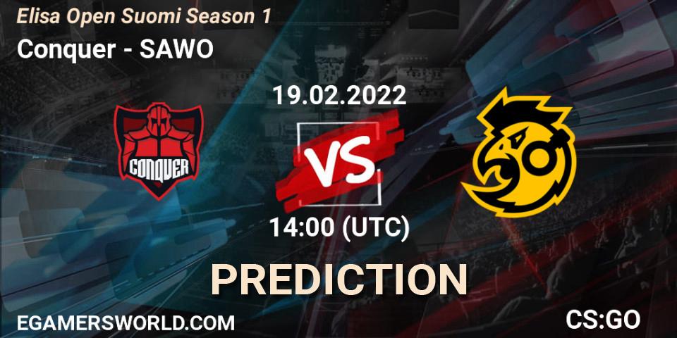 Conquer vs SAWO: Betting TIp, Match Prediction. 19.02.22. CS2 (CS:GO), Elisa Open Suomi Season 1
