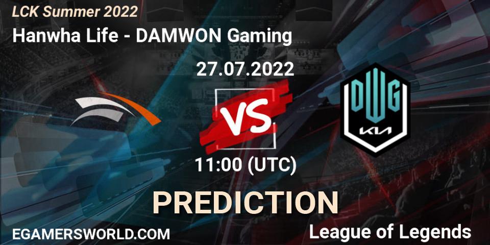 Hanwha Life vs DAMWON Gaming: Betting TIp, Match Prediction. 27.07.2022 at 11:00. LoL, LCK Summer 2022