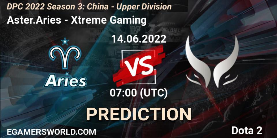 Aster.Aries vs Xtreme Gaming: Betting TIp, Match Prediction. 14.06.2022 at 07:00. Dota 2, DPC 2021/2022 China Tour 3: Division I