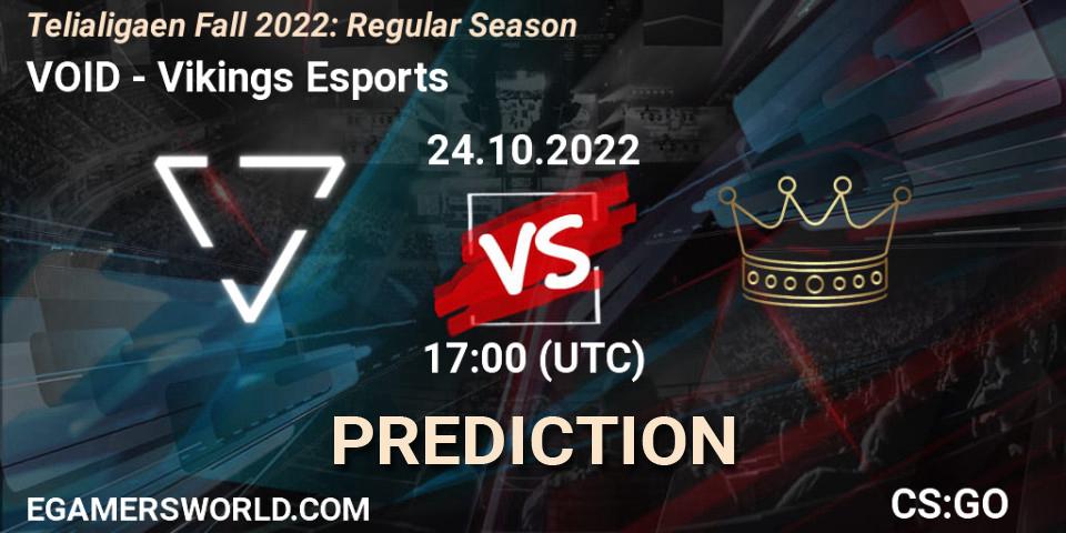 VOID vs Vikings Esports: Betting TIp, Match Prediction. 24.10.22. CS2 (CS:GO), Telialigaen Fall 2022: Regular Season