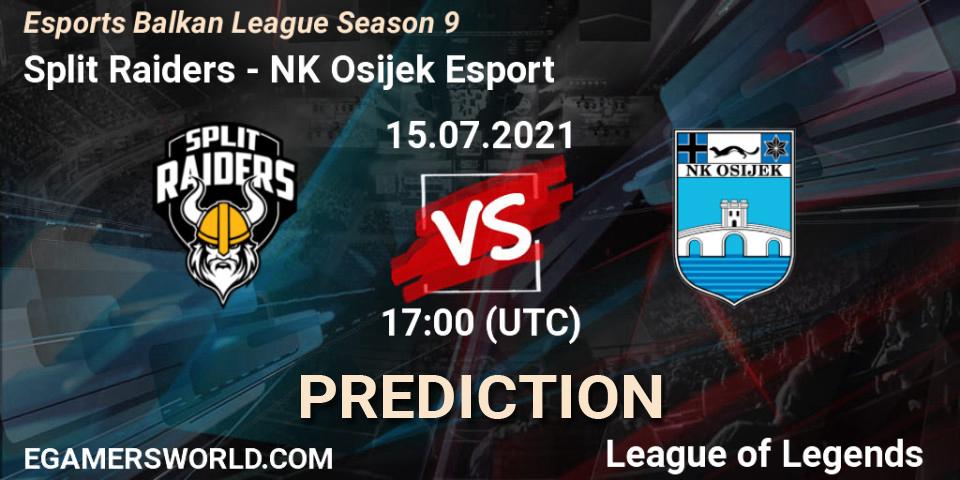 Split Raiders vs NK Osijek Esport: Betting TIp, Match Prediction. 15.07.21. LoL, Esports Balkan League Season 9