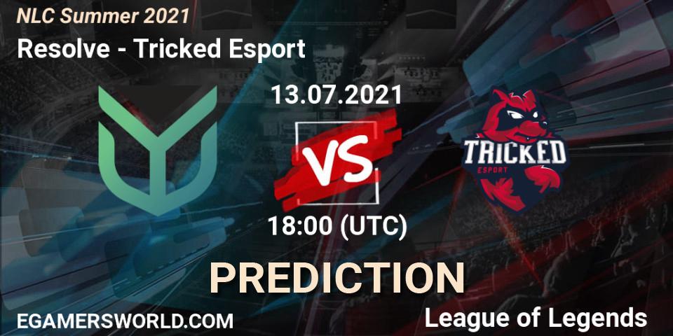 Resolve vs Tricked Esport: Betting TIp, Match Prediction. 13.07.2021 at 18:00. LoL, NLC Summer 2021