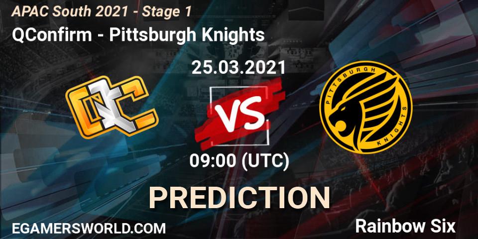 QConfirm vs Pittsburgh Knights: Betting TIp, Match Prediction. 25.03.2021 at 09:00. Rainbow Six, APAC South 2021 - Stage 1