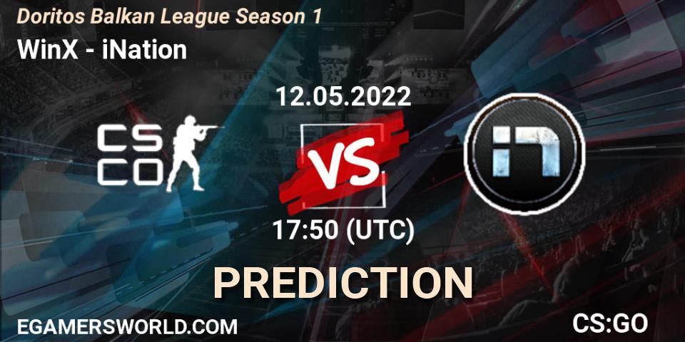 WinX vs iNation: Betting TIp, Match Prediction. 12.05.2022 at 17:50. Counter-Strike (CS2), Doritos Balkan League Season 1