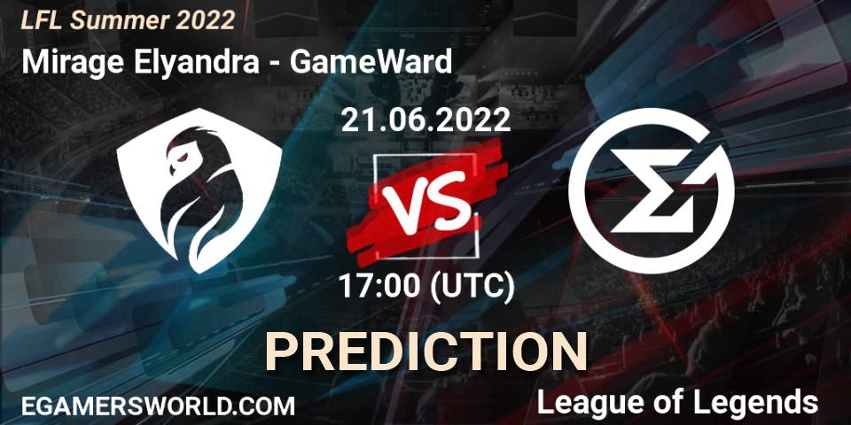 Mirage Elyandra vs GameWard: Betting TIp, Match Prediction. 21.06.2022 at 17:00. LoL, LFL Summer 2022