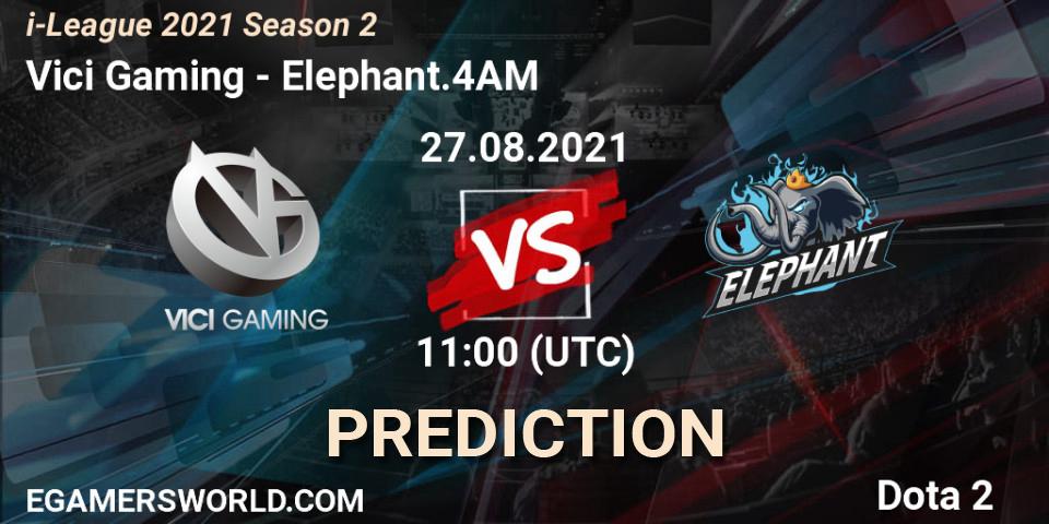 Vici Gaming vs Elephant.4AM: Betting TIp, Match Prediction. 27.08.2021 at 11:10. Dota 2, i-League 2021 Season 2