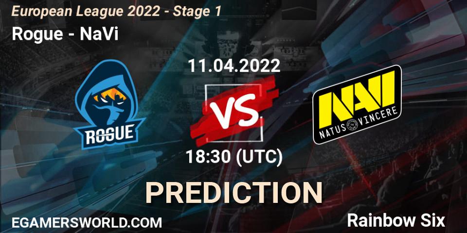 Rogue vs NaVi: Betting TIp, Match Prediction. 11.04.22. Rainbow Six, European League 2022 - Stage 1