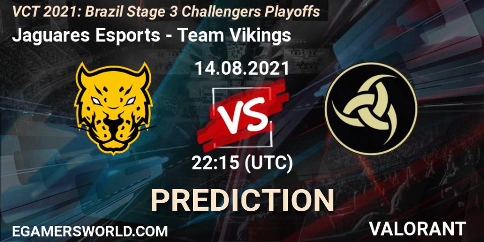 Jaguares Esports vs Team Vikings: Betting TIp, Match Prediction. 14.08.2021 at 23:15. VALORANT, VCT 2021: Brazil Stage 3 Challengers Playoffs