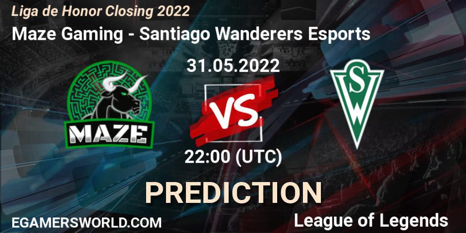 Maze Gaming vs Santiago Wanderers Esports: Betting TIp, Match Prediction. 31.05.2022 at 22:00. LoL, Liga de Honor Closing 2022