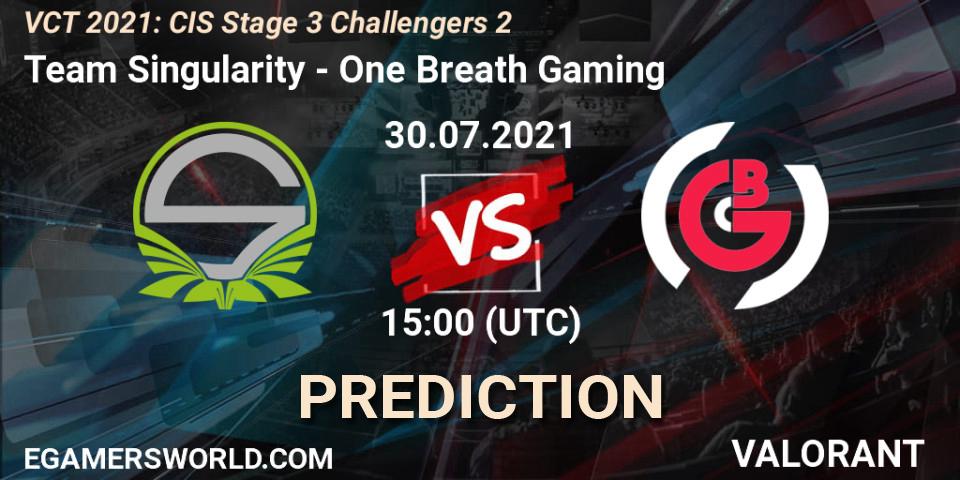 Team Singularity vs One Breath Gaming: Betting TIp, Match Prediction. 30.07.2021 at 15:00. VALORANT, VCT 2021: CIS Stage 3 Challengers 2