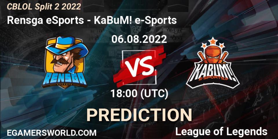 Rensga eSports vs KaBuM! e-Sports: Betting TIp, Match Prediction. 06.08.22. LoL, CBLOL Split 2 2022