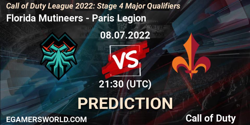 Florida Mutineers vs Paris Legion: Betting TIp, Match Prediction. 08.07.2022 at 21:30. Call of Duty, Call of Duty League 2022: Stage 4