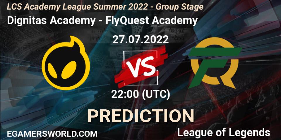 Dignitas Academy vs FlyQuest Academy: Betting TIp, Match Prediction. 27.07.22. LoL, LCS Academy League Summer 2022 - Group Stage