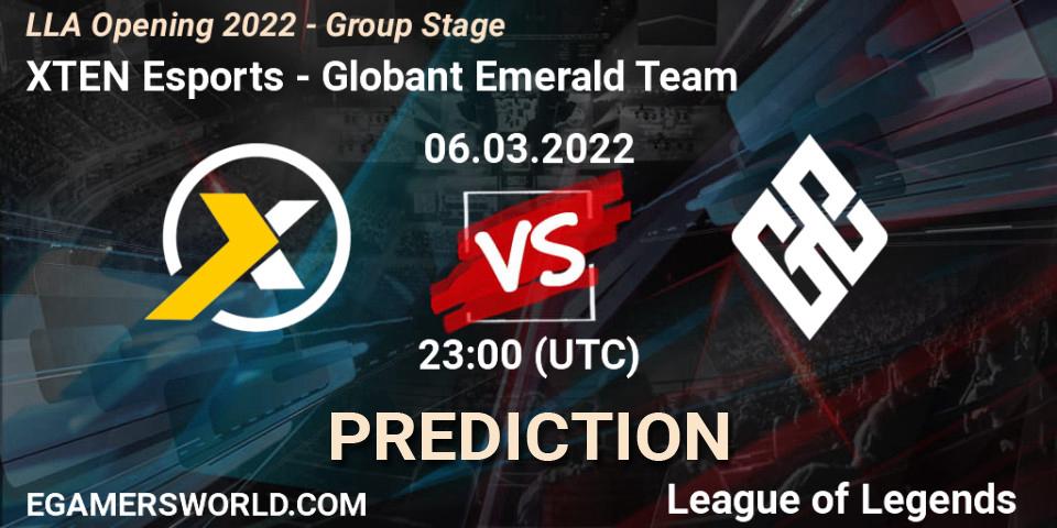 XTEN Esports vs Globant Emerald Team: Betting TIp, Match Prediction. 06.03.22. LoL, LLA Opening 2022 - Group Stage