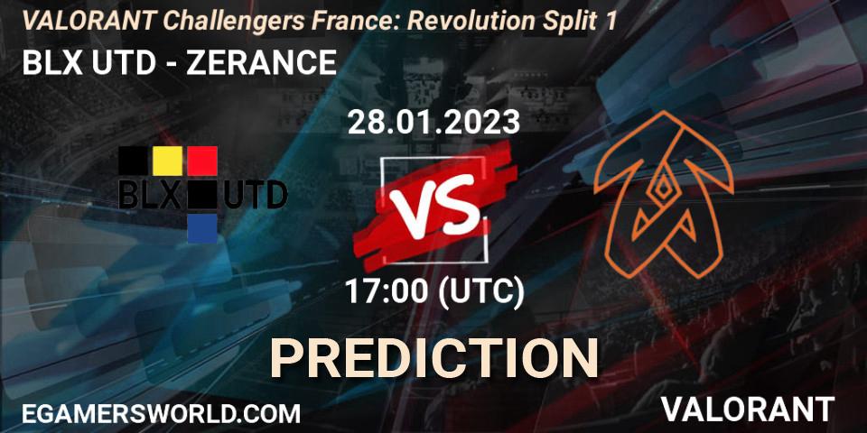 BLX UTD vs ZERANCE: Betting TIp, Match Prediction. 28.01.23. VALORANT, VALORANT Challengers 2023 France: Revolution Split 1