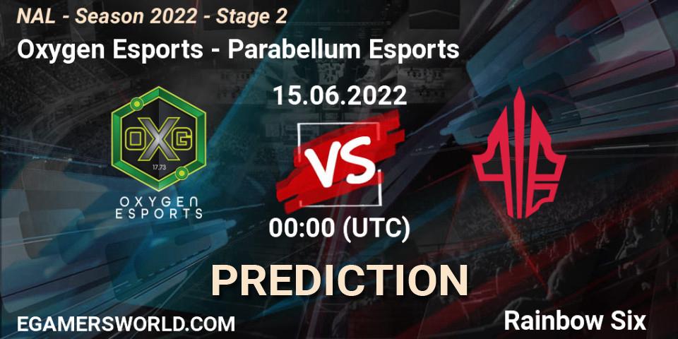 Oxygen Esports vs Parabellum Esports: Betting TIp, Match Prediction. 14.06.2022 at 21:00. Rainbow Six, NAL - Season 2022 - Stage 2