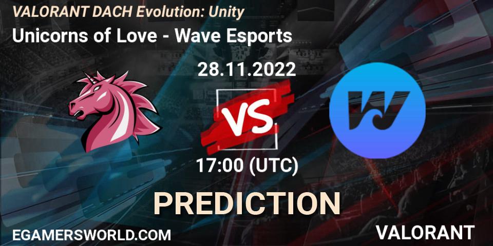 Unicorns of Love vs Wave Esports: Betting TIp, Match Prediction. 28.11.22. VALORANT, VALORANT DACH Evolution: Unity