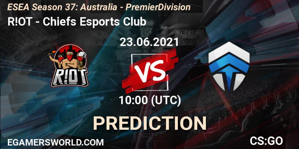 R!OT vs Chiefs Esports Club: Betting TIp, Match Prediction. 23.06.21. CS2 (CS:GO), ESEA Season 37: Australia - Premier Division