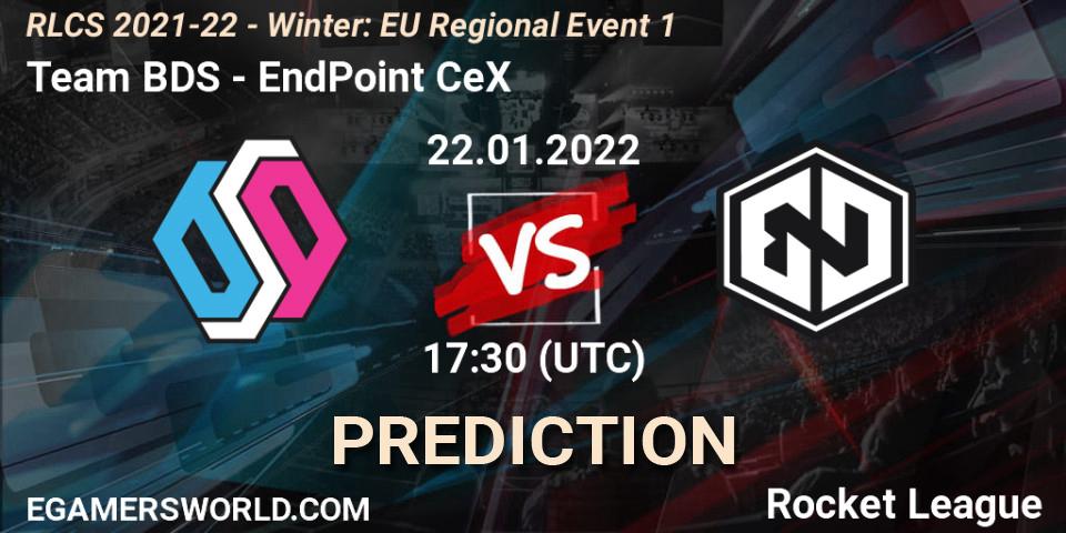 Team BDS vs EndPoint CeX: Betting TIp, Match Prediction. 22.01.2022 at 18:15. Rocket League, RLCS 2021-22 - Winter: EU Regional Event 1