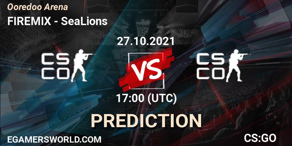 FIREMIX vs SeaLions: Betting TIp, Match Prediction. 27.10.21. CS2 (CS:GO), Ooredoo Arena