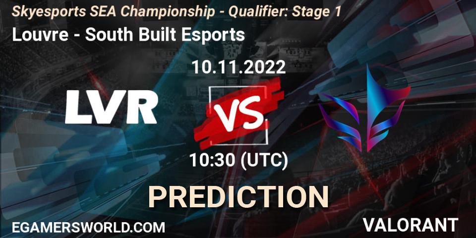 Louvre vs South Built Esports: Betting TIp, Match Prediction. 10.11.2022 at 10:30. VALORANT, Skyesports SEA Championship - Qualifier: Stage 1