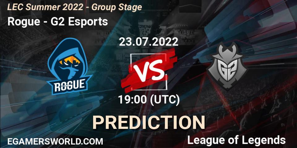 Rogue vs G2 Esports: Betting TIp, Match Prediction. 23.07.22. LoL, LEC Summer 2022 - Group Stage
