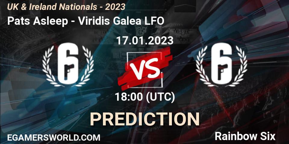 Pats Asleep vs Viridis Galea LFO: Betting TIp, Match Prediction. 17.01.2023 at 18:00. Rainbow Six, UK & Ireland Nationals - 2023