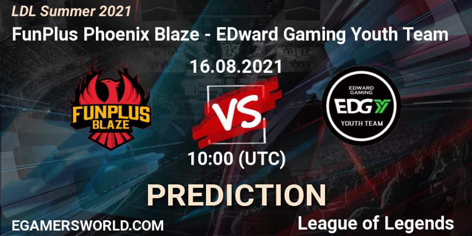 FunPlus Phoenix Blaze vs EDward Gaming Youth Team: Betting TIp, Match Prediction. 16.08.21. LoL, LDL Summer 2021