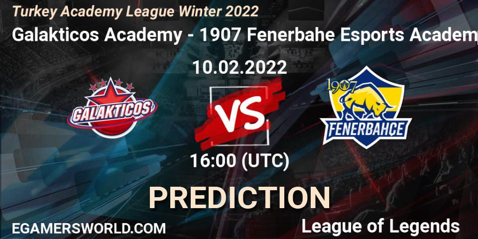 Galakticos Academy vs 1907 Fenerbahçe Esports Academy: Betting TIp, Match Prediction. 10.02.2022 at 16:30. LoL, Turkey Academy League Winter 2022