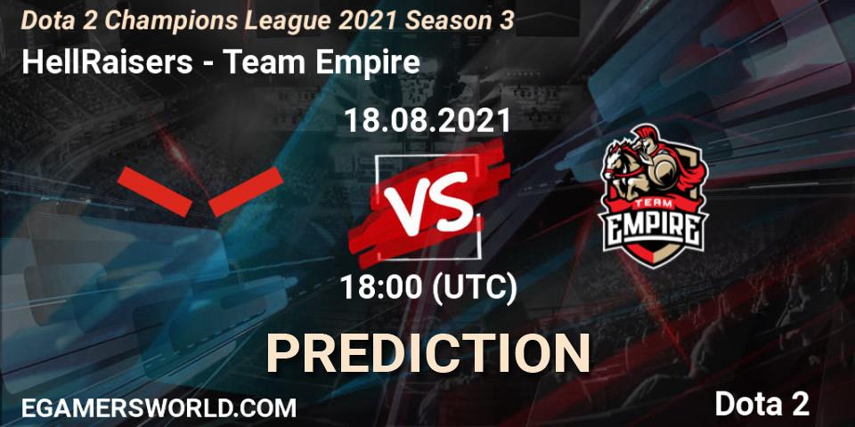 HellRaisers vs Team Empire: Betting TIp, Match Prediction. 06.09.21. Dota 2, Dota 2 Champions League 2021 Season 3