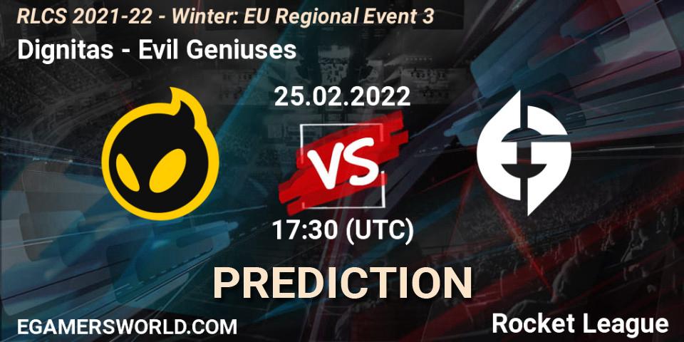 Dignitas vs Evil Geniuses: Betting TIp, Match Prediction. 25.02.22. Rocket League, RLCS 2021-22 - Winter: EU Regional Event 3