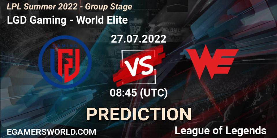 LGD Gaming vs World Elite: Betting TIp, Match Prediction. 27.07.22. LoL, LPL Summer 2022 - Group Stage