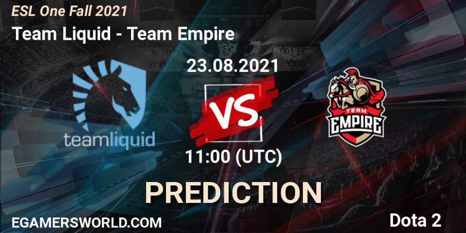 Team Liquid vs Team Empire: Betting TIp, Match Prediction. 23.08.21. Dota 2, ESL One Fall 2021
