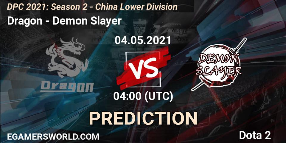 Dragon vs Demon Slayer: Betting TIp, Match Prediction. 04.05.2021 at 04:00. Dota 2, DPC 2021: Season 2 - China Lower Division