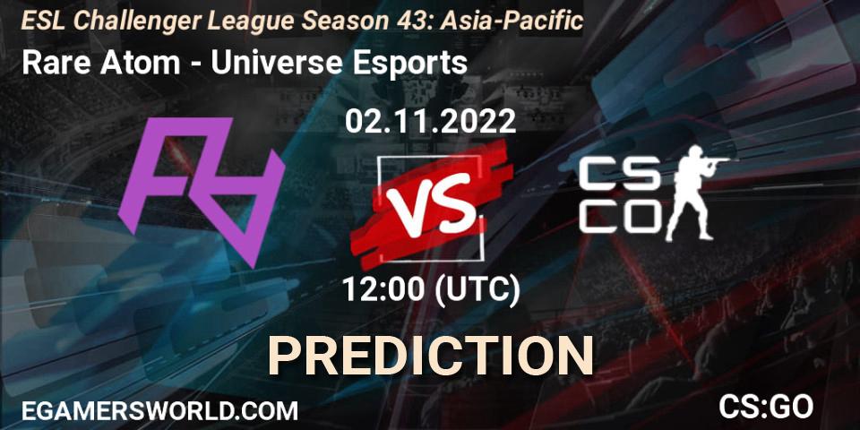 Rare Atom vs Universe Esports: Betting TIp, Match Prediction. 02.11.22. CS2 (CS:GO), ESL Challenger League Season 43: Asia-Pacific