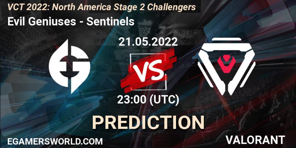 Evil Geniuses vs Sentinels: Betting TIp, Match Prediction. 21.05.22. VALORANT, VCT 2022: North America Stage 2 Challengers
