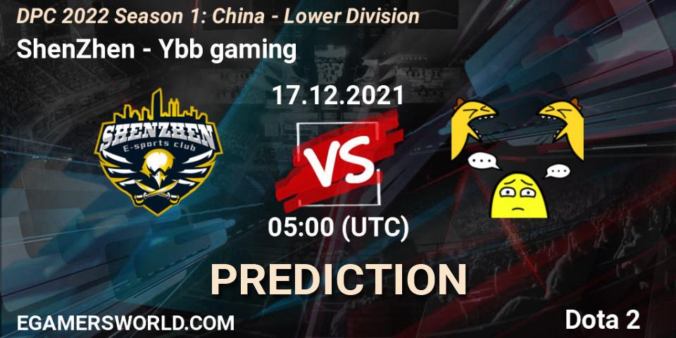 ShenZhen vs Ybb gaming: Betting TIp, Match Prediction. 17.12.21. Dota 2, DPC 2022 Season 1: China - Lower Division