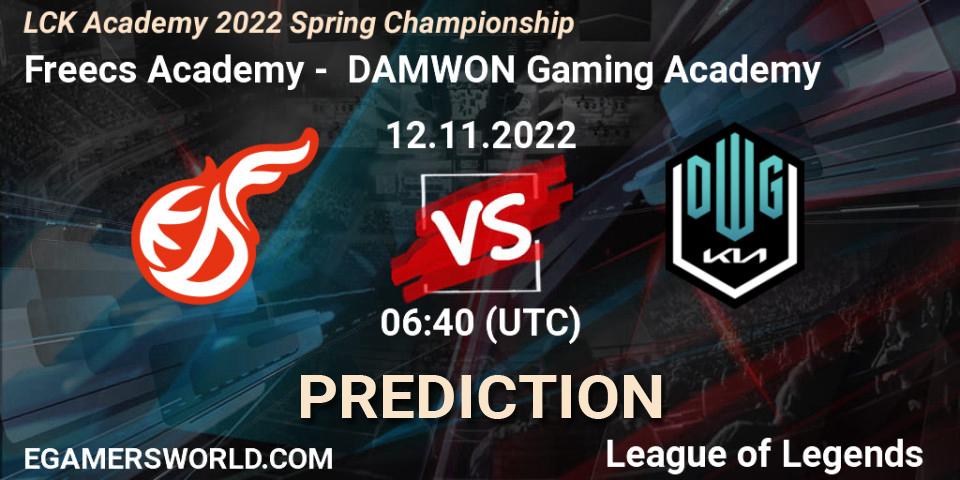 Freecs Academy vs DAMWON Gaming Academy: Betting TIp, Match Prediction. 12.11.2022 at 06:40. LoL, LCK Academy 2022 Spring Championship