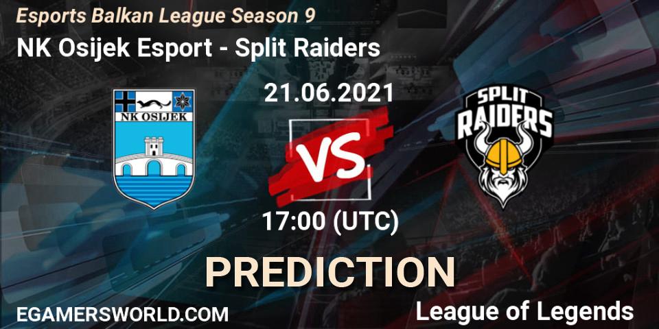NK Osijek Esport vs Split Raiders: Betting TIp, Match Prediction. 21.06.2021 at 17:00. LoL, Esports Balkan League Season 9