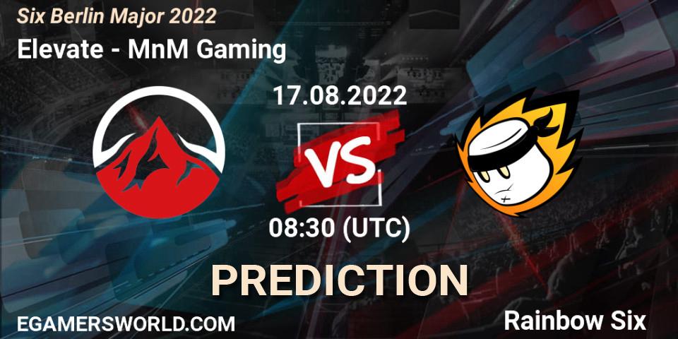 Elevate vs MnM Gaming: Betting TIp, Match Prediction. 17.08.2022 at 08:30. Rainbow Six, Six Berlin Major 2022