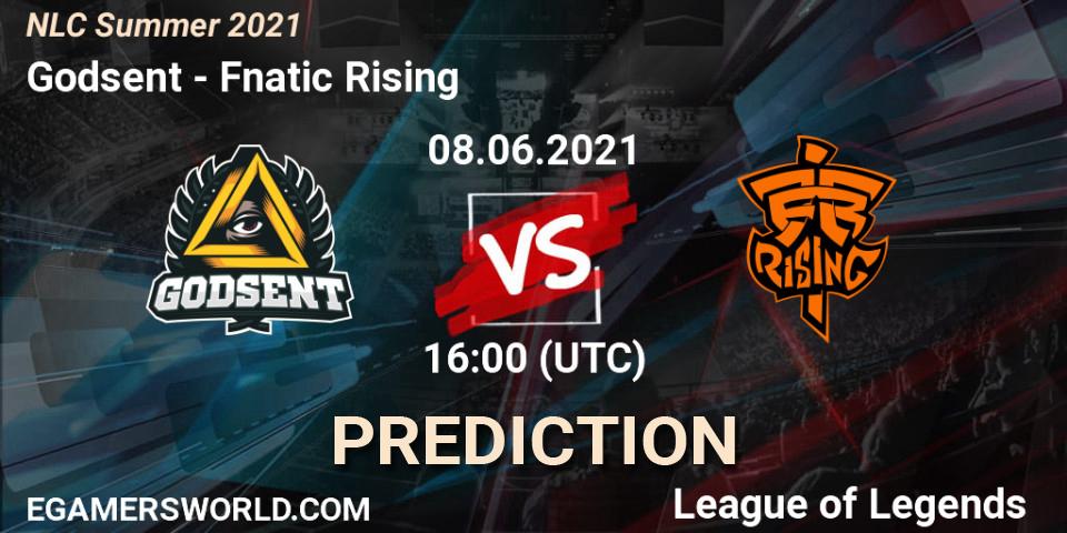 Godsent vs Fnatic Rising: Betting TIp, Match Prediction. 08.06.2021 at 16:00. LoL, NLC Summer 2021