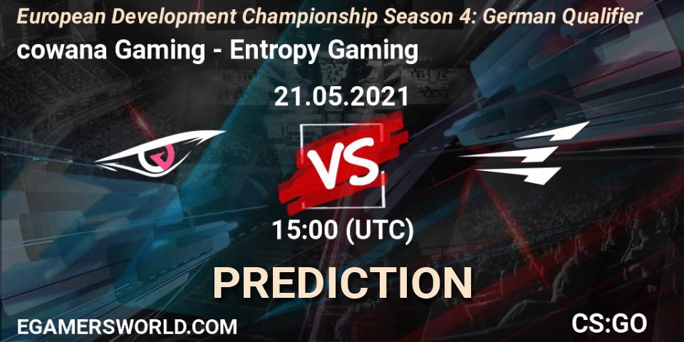 cowana Gaming vs Entropy Gaming: Betting TIp, Match Prediction. 21.05.21. CS2 (CS:GO), European Development Championship Season 4: German Qualifier